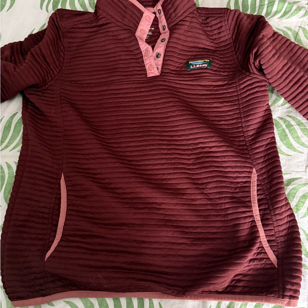 L.L. Bean Women’s Airlight Burgundy Knit Pullover